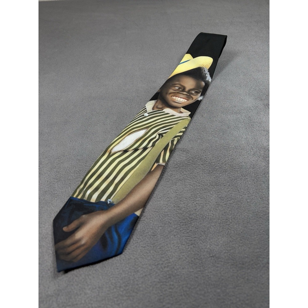 Ralph Marlin Big Buckwheat Little Rascals Tie Men's Vintage 1991 Novelty Black